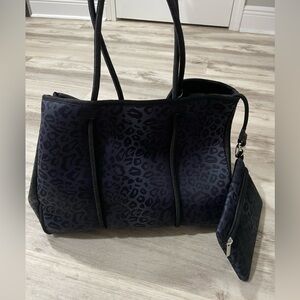 Leopard Neoprene tote and wristlet